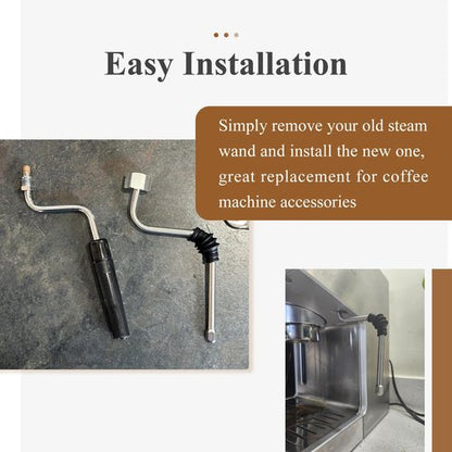 Stainless Steel Steam Wand Upgrade with One Hole Tip Nuzzle, Heat Insulating Rubber Sleeve, Coffee Steam Pipe, Fit for Rancilio Silvia V1/V2, Gaggia Classic, Delonghi Stilosa Espresso Machine
