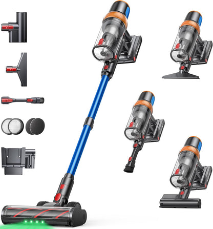 Skiennix Cordless Vacuum Cleaner - 650W 55KPA Power, 70-Minute Runtime, Extra Mattress Tool | Ideal for Pet Hair & Carpets