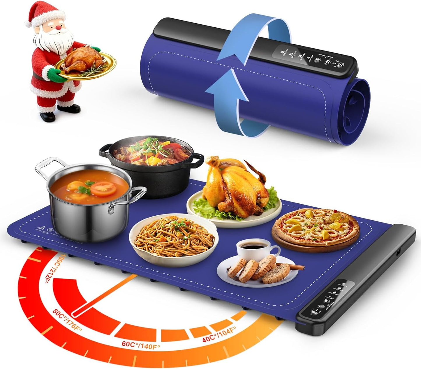 Skiennix Food Warming Mat - 4 Temperature Levels | Quick 8-Second Heating Tech | Perfect for Parties & Buffets