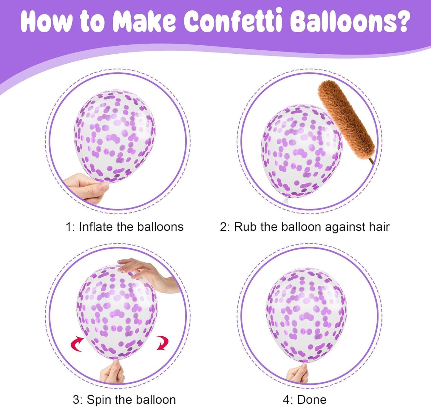 **Skiennix 12-Inch Pearl Metallic Light Purple Balloons - 50PCS Confetti Set for Birthday & Wedding Decor**