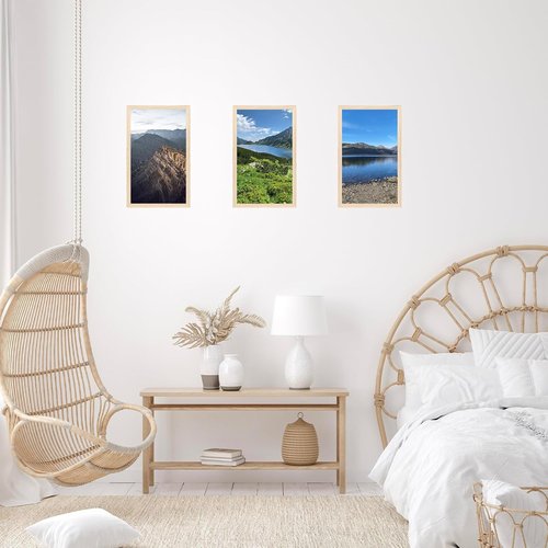 JCJMY Picture Frame - 8.5x14 Wall Mount for Horizontal or Vertical Display | Shatter-Resistant Plexiglass, Natural Finish