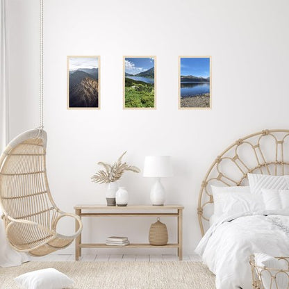 JCJMY 8.5x14 Picture Frame for Wall Hanging, Wall Mounting Horizontally or Vertically, 8.5 x 14 Wall Gallery Poster Photo Frame with Shatter Resistant Plexiglass, Natural