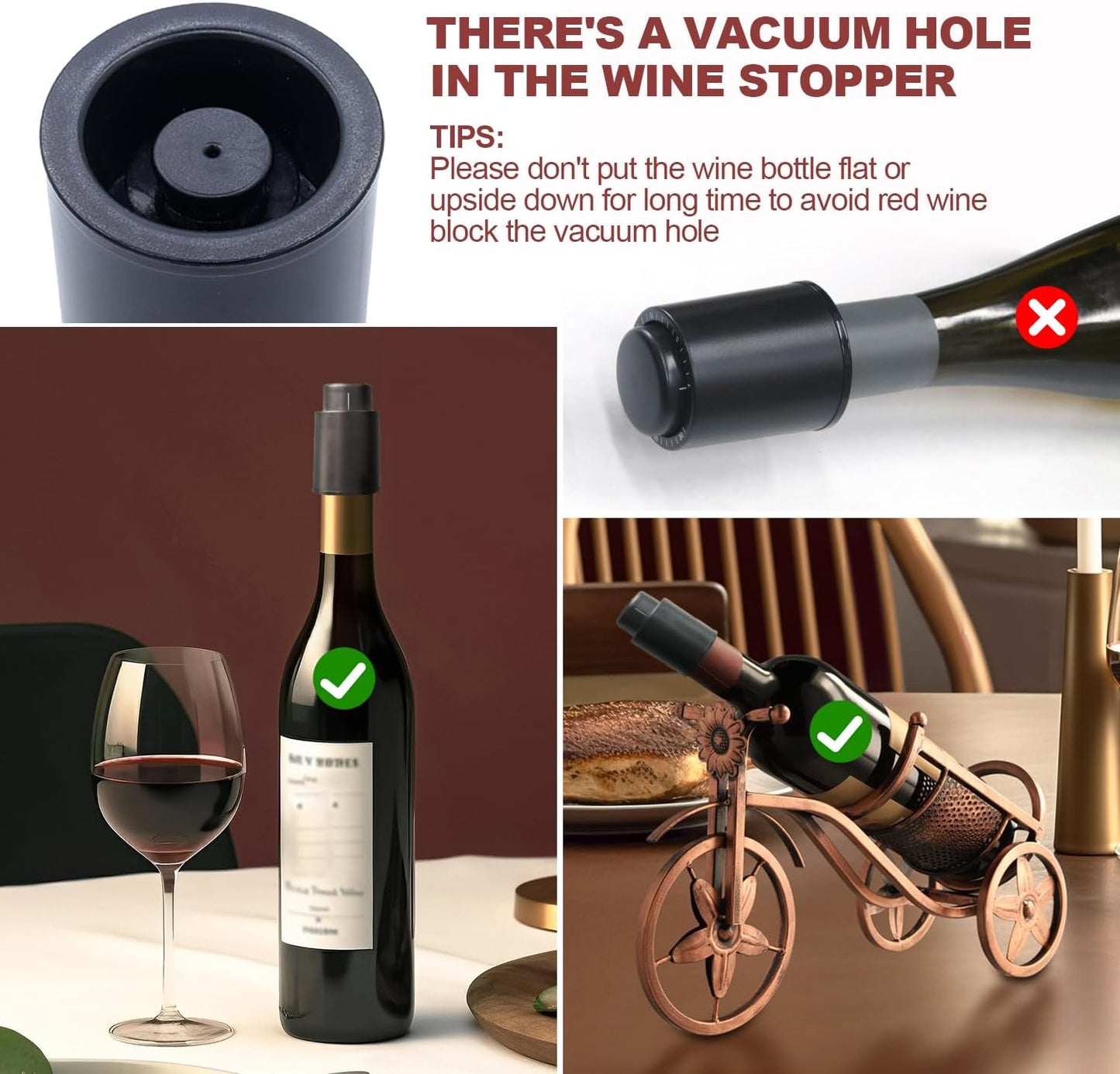 Vacuum Wine Stopper W/Pump, 2-Pack Wine Preservers Savers, Wine Bottle Sealer Blocker, Gifts for Wine Lovers | Reusable Wine Accessories, No Worry Waste Wine