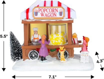 Regine Switzerland Christmas Village Collectible House - Popcorn House with LED Light & Music | Indoor Xmas Decor
