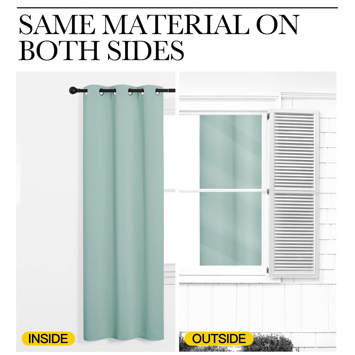 NICETOWN Aqua Blue Room Darkening Curtains for Kitchen, Window Treatment Thermal Insulated Solid Grommet Room Darkening Curtains/Drapes for Bedroom (Set of 2, 42 inches Wide by 68 inches Long)