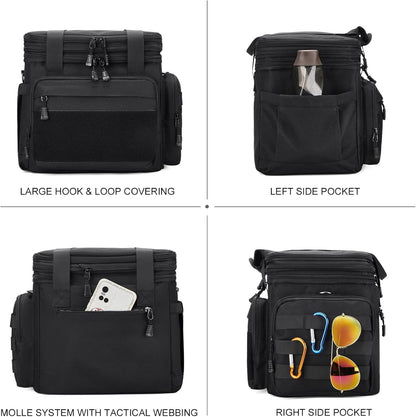 Skiennix Tactical Lunch Box - Insulated, Leakproof Cooler Bag for Work & Travel | Large Black Design