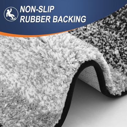 OLANLY Large Bathroom Rugs - Extra Soft Microfiber Mat 47x32 | Quick Dry, Rubber Backing, Machine Washable - Black