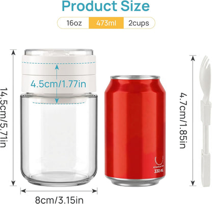 Vtopmart Glass Storage Containers - 8 Pack with Lids & 6 Pack 16 oz Overnight Oats Containers
