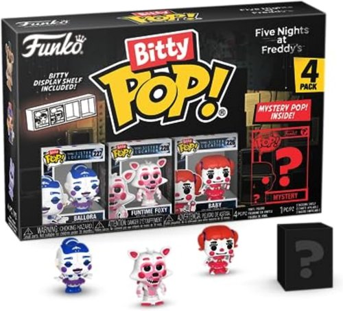 Funko Bitty Pop! Five Nights At Freddy's 4-Pack | Ballora, Funtime Foxy, Baby & Mystery Mini - 0.9 Inch Collectible Gift Idea