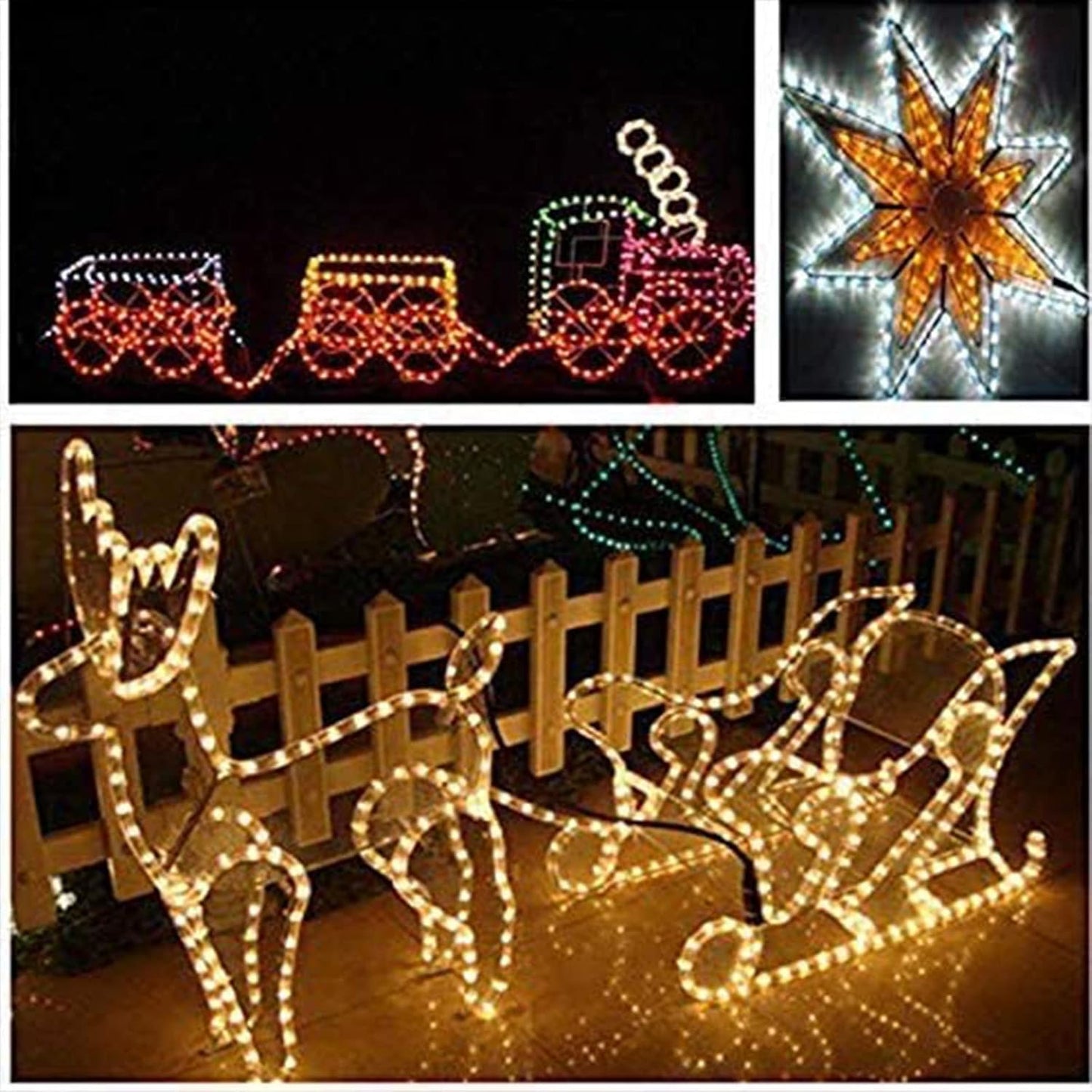 Skiennix 100ft LED Rope Lights - Waterproof, Flexible Tube Lighting with 8 Modes | Warm White for Indoor & Outdoor Use