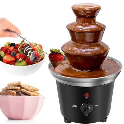 Chocolate Fountain Machine, Plastic Chocolate Melt Dipping Machine Warmer, 3 Tier Tower Cheese Fountain Mini Melting BPA Free 1.2 Pound, for Wedding, for Birthday Party