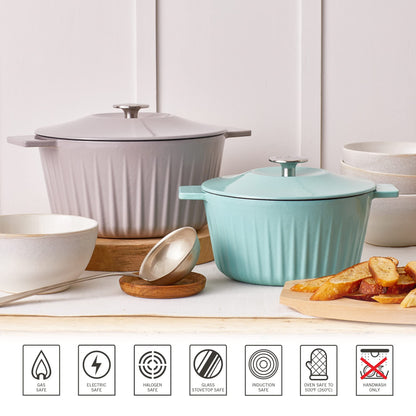 Martha Stewart Eastholm 3-Quart Enameled Cast Iron Dutch Oven - Martha Blue