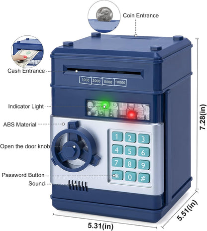 Refasy Piggy Bank - Electronic Coin Money Bank for Kids | Fun ATM Design for Ages 3-12
