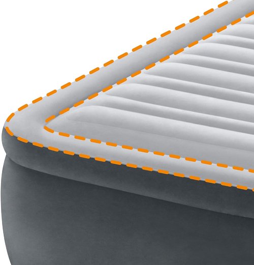 Intex Dura-Beam Deluxe Queen Air Mattress - 18-Inch Height with Built-in Pump & Plush Headboard | 2 Pack