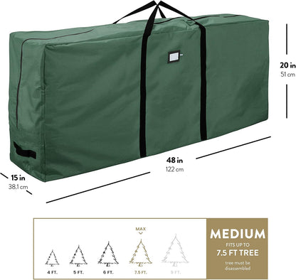 ZOBER Christmas Tree Storage Bag | 600D Oxford Fabric - Waterproof & Tear-Proof for 7.5 Ft Trees - Durable Handles - Green