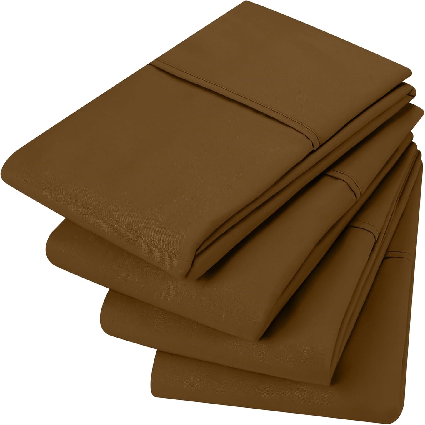 Utopia Bedding Standard Pillow Cases - Soft Brushed Microfiber - 4 Pack | 20 X 26 Inches, Mocha
