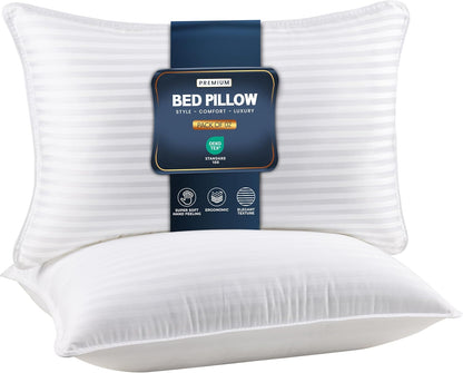 Utopia Bedding Bed Pillows - Cooling Down Alternative Set of 2 | Standard Size for All Sleep Positions