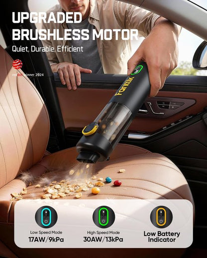 Fanttik V8 Mate Cordless Car Vacuum - Powerful 13000pa Suction, Portable Handheld Design | Black