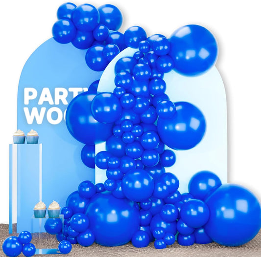 PartyWoo Royal Blue Balloons - 140-Piece Arch Kit for Baby Shower & Graduation | Various Sizes 5-12 Inch
