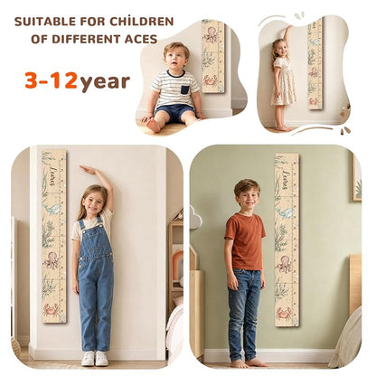 Personalized Name Wood Growth Chart for Wall - Style10 (Style 10) Height Chart for Kids