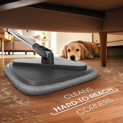 BOMIDI Spin Mop and Bucket System, Includes Dual Compartment Mop Bucket with Thick Washable Microfiber Pads for Home Cleaning (Mop Set with 4 Pads)