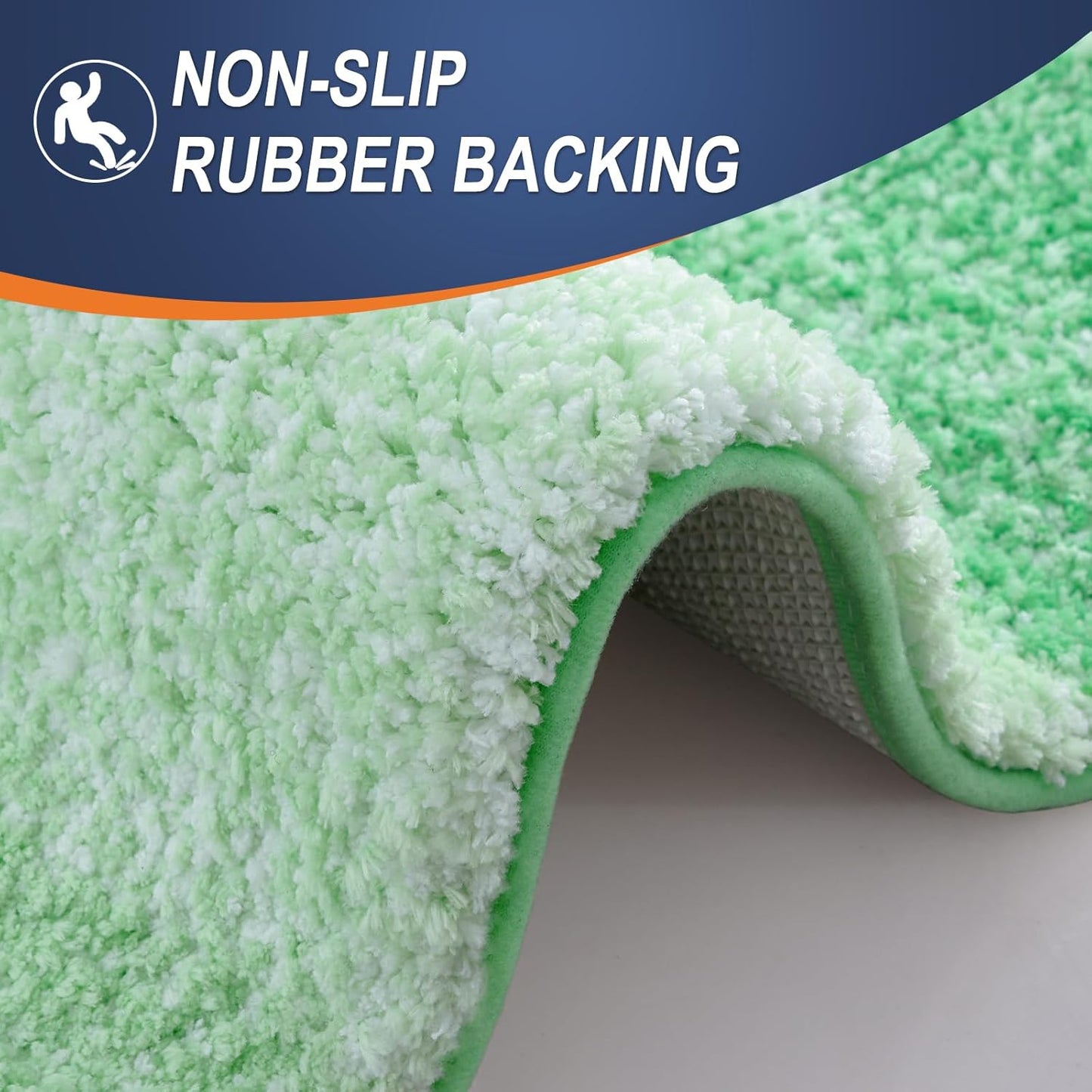 OLANLY Bathroom Runner Rug - Extra Soft Microfiber, Quick Dry, Rubber Backing | 59x24 Inches, Green