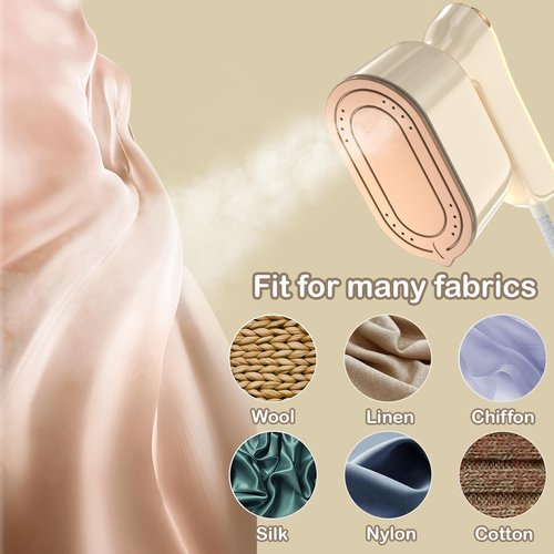 Travel Steamer Iron for Clothes Mini - Portable Ironing Machine Travel Small Size Portable Steamer Travel College Dorm Home Essentials (Beige)