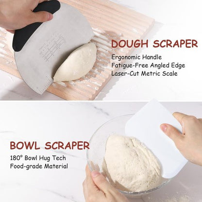 KOACKL Sourdough Bread Starter Kit - Banneton Proofing Basket for Perfectly Rising Dough | Round & Oval Options