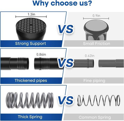 Black Tension Curtain Rod - Adjustable 28 to 48 Inch No-Drill Design for Windows & Bathrooms
