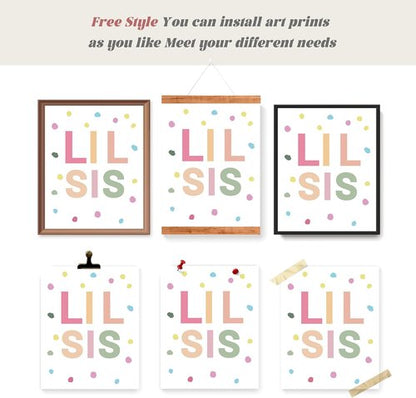 LARTSFRO Wall Art Decor - Brother and Sister Make The Best Friends | Inspirational Nursery Posters, 10x8 Inch Set of 4 Unframed