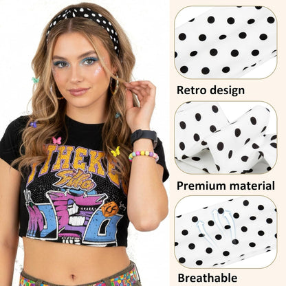 TERSE Polka Dot Headbands for Women - Trendy Hair Accessories | 6PCS Cute Fashion Hairbands