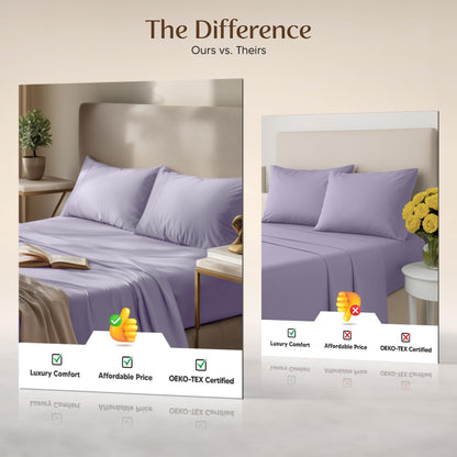 Utopia Bedding Full Size Sheet Set – 4 Piece Bed Sheets, Soft and Breathable Microfiber, Includes 1 Fitted Sheet, 1 Flat Sheet and 2 Pillowcases – Oeko Tex (Lavender)