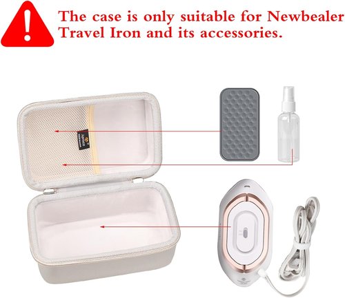 Aproca Travel Iron Case - Portable Storage Bag for Newbealer Mini Dry Iron | Grey (Case Only)
