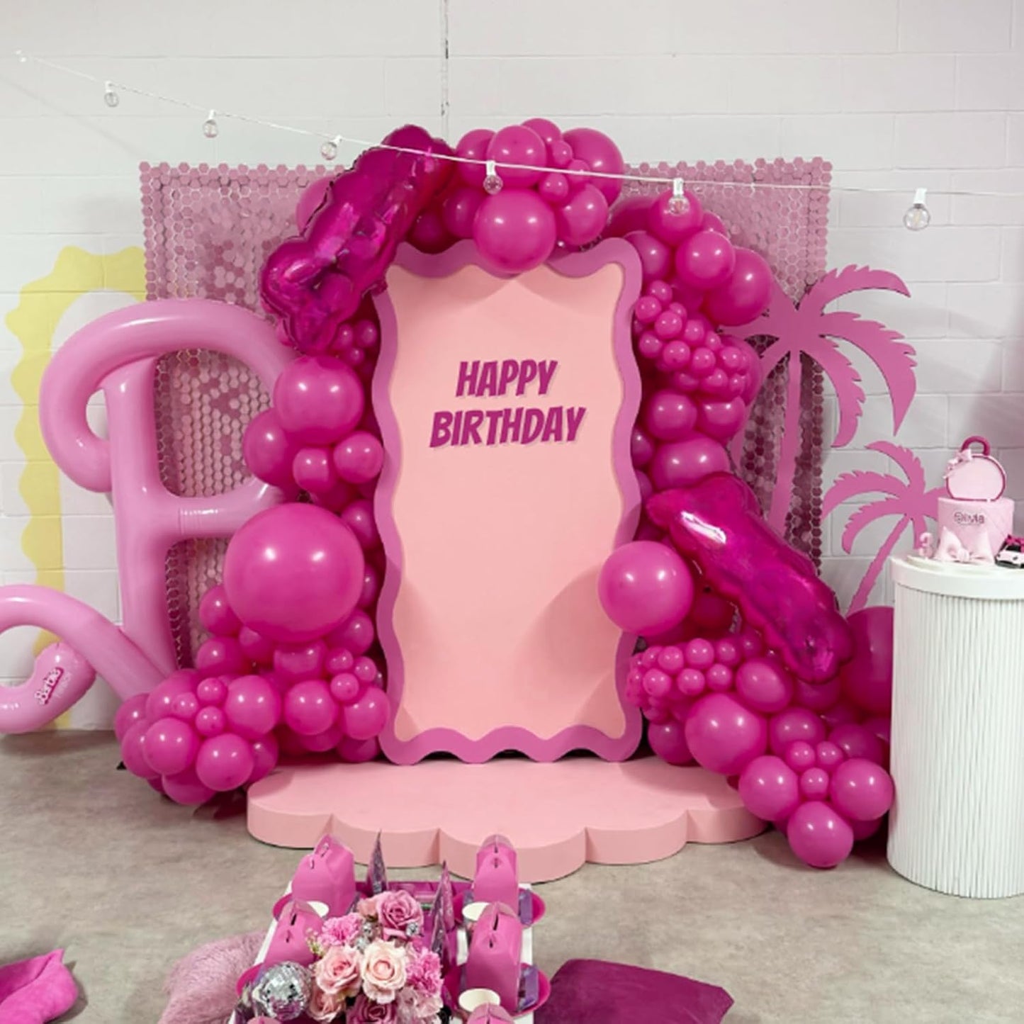 Awenztech Hot Pink Balloons - 12 Inch Latex Party Balloons | 50 Pack for Weddings & Birthdays