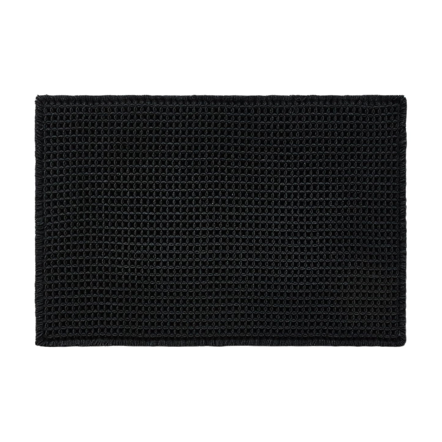 TYUU Black Bathroom Rug, Waffle Bath Mat Non Slip Washable Super Absorbent Quick Dry Boho Farmhouse Bathroom Decor, 36"x24"/ 3'x2' Black
