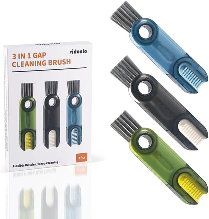 Skiennix 3-in-1 Cup Lid Gap Cleaning Brush Set - Multifunctional Silicone Kitchen Tools