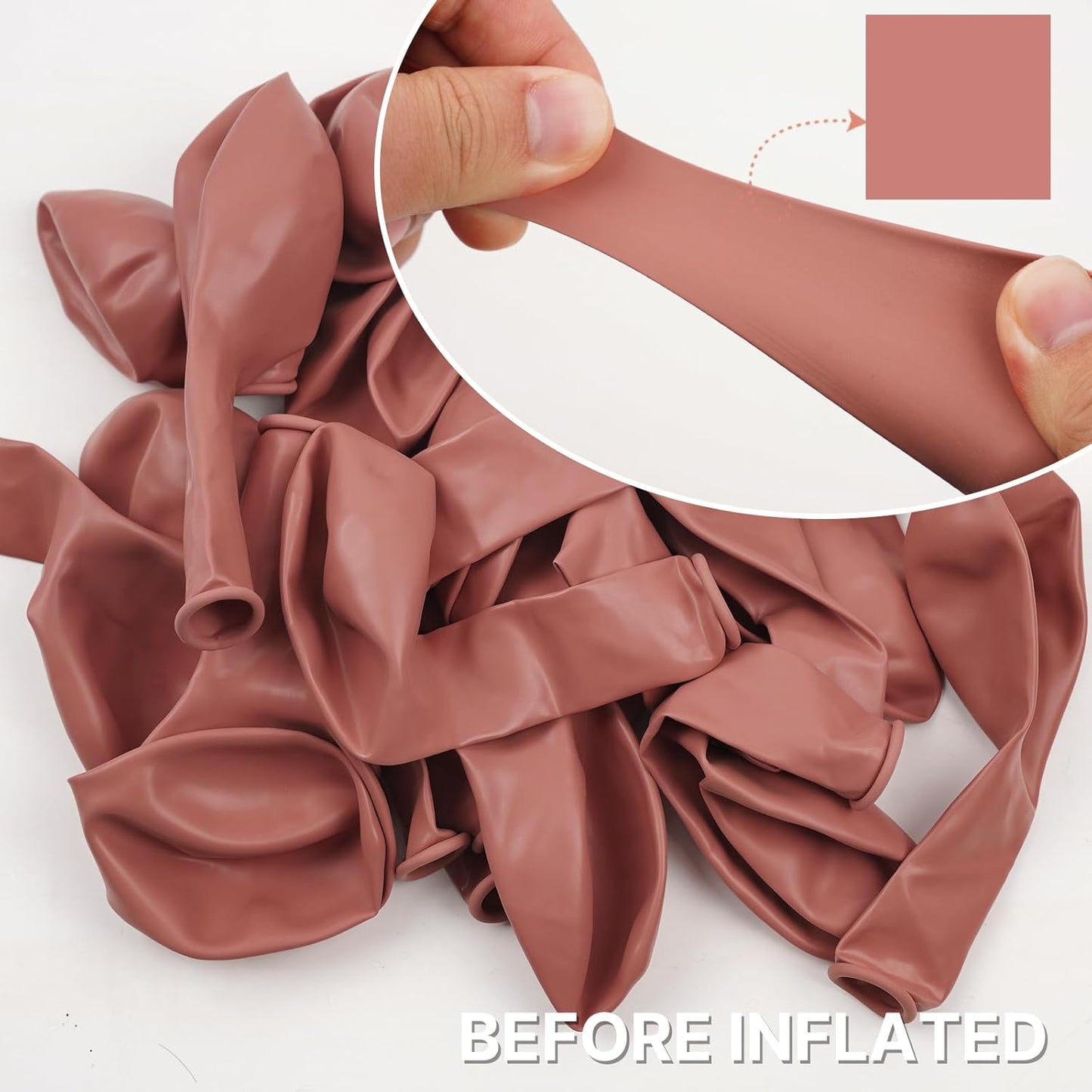 PartyWoo Dusty Pink Balloons - 100pcs Assorted Sizes 5-18 Inches | Blush Pink Boho Garland for Baby Showers & Birthdays