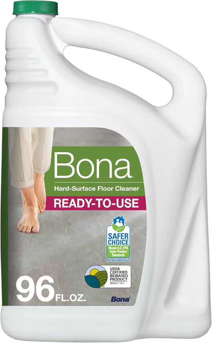 Bona Multi-Surface Floor Cleaner Refill - 96 Fl Oz Unscented - Residue-Free Solution for Stone, Tile & Laminate Floors
