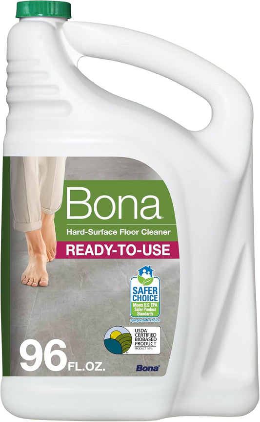 Bona Multi-Surface Floor Cleaner Refill - 96 Fl Oz Unscented - Residue-Free Solution for Stone, Tile & Laminate Floors