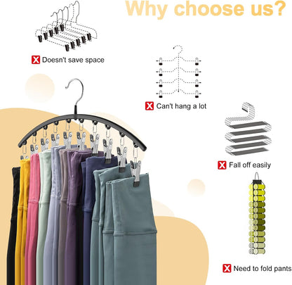 Metal Legging Organizer & Space-Saving Hat Rack - Holds 20 Leggings & 40 Caps | Ideal for Jeans & Sportswear
