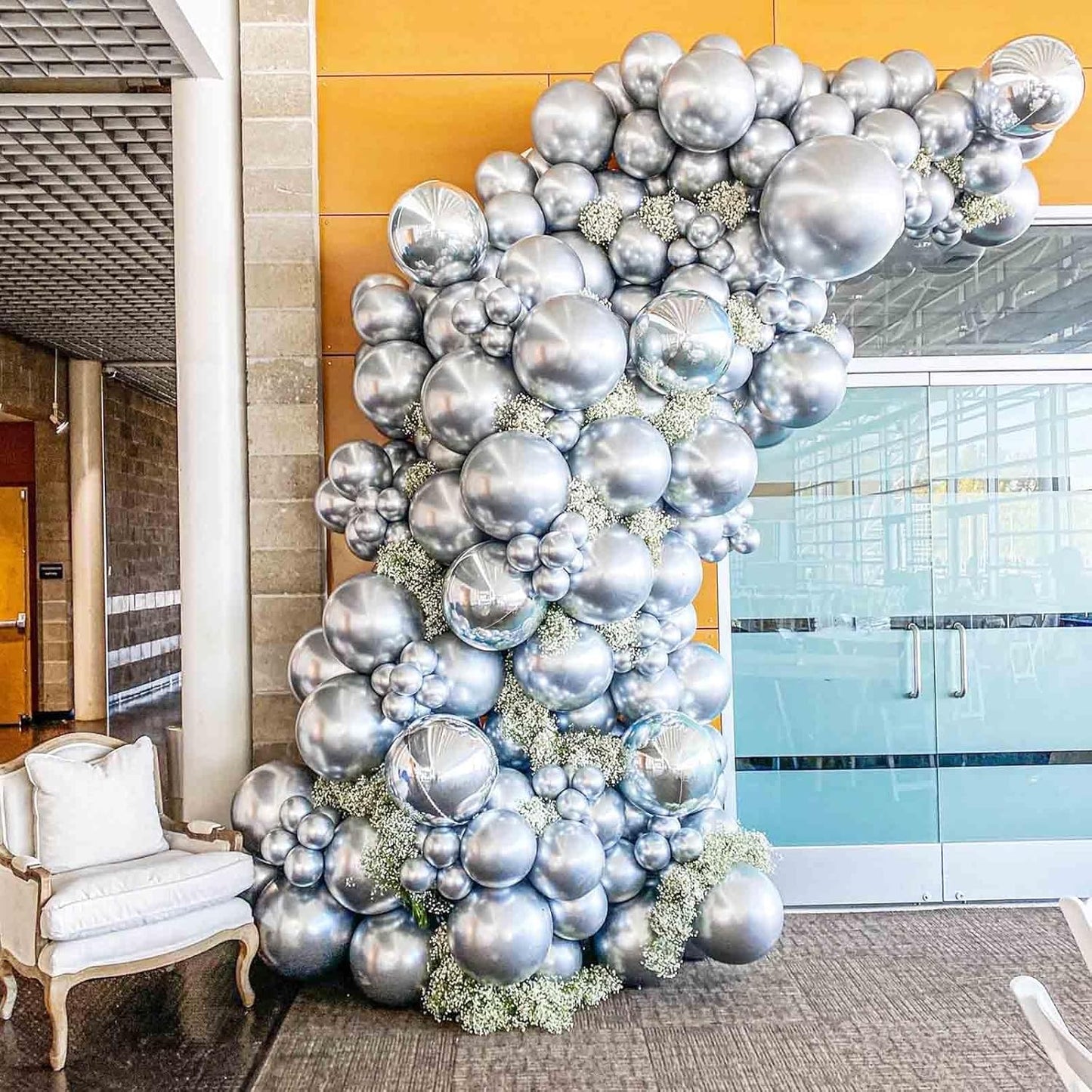 Voircoloria Metallic Silver Balloons - 12 Inch Chrome Latex Party Balloons | 66 Pack for Celebrations