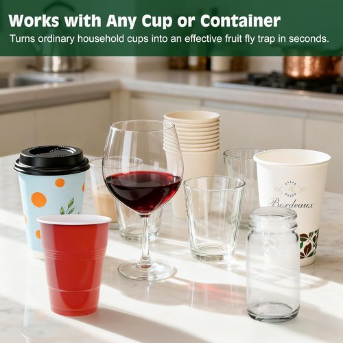 Double-Sided Sticky Trap Covers | 25 Pack Adhesive Cards for Fruit Fly Traps - Clear, Mess-Free Indoor Use