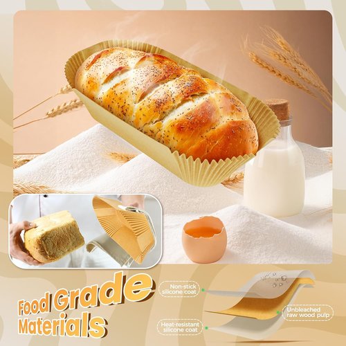 Loaf Pan Liners | 155 Pcs Non-Stick Parchment Paper for Easy Cleanup - 9x5 Inch for Sourdough, Cakes & Breads
