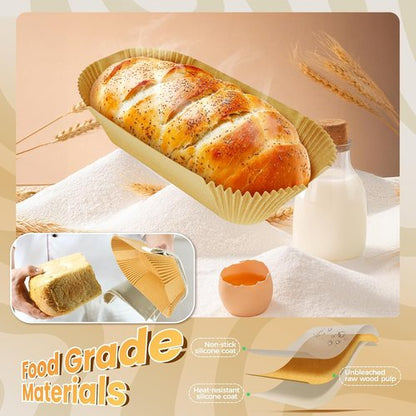 Loaf Pan Liners | 155 Pcs Non-Stick Parchment Paper for Easy Cleanup - 9x5 Inch for Sourdough, Cakes & Breads