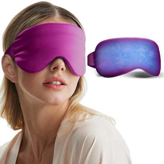 Skiennix Cooling Eye Mask - Fast Relief for Puffy Eyes & Migraines | Reusable Gel Pack in Purple