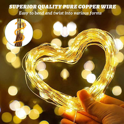Skiennix 33ft 100 LED Fairy String Lights - Waterproof Warm White Twinkle Lights for Indoor/Outdoor Decor