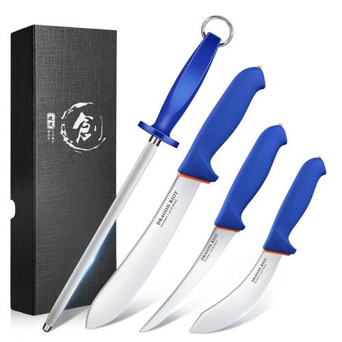 DRAGON RIOT Premium Butcher Knife Set for Meat Cutting BBQ Brisket Meat Trimming Knife - Stainless Turkey Carving Knife