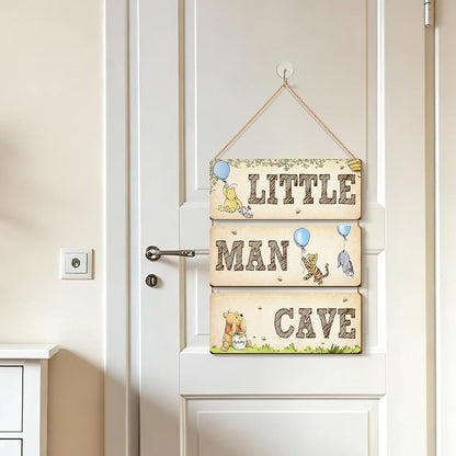 Wooden Door Sign Baby Room Decor Winnie Pooh Bear Nursery - Moreyue