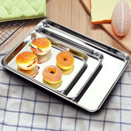 Bastwe Cookie Sheet Set - Commercial Grade Stainless Steel Baking Pans | Non-Toxic & Easy Clean