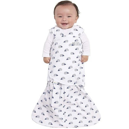 HALO 100% Cotton Sleepsack Swaddle - 3-Way Adjustable Wearable Blanket, Navy Hedgehog, Small (3-6 Months)